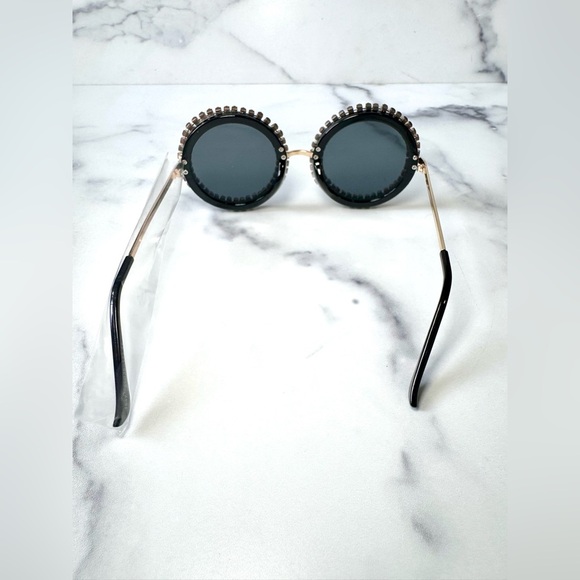 NEW Glam Rhinestone Round Festival Sunglasses - Picture 3 of 4